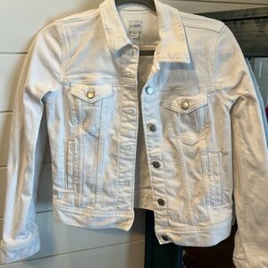 J Crew white cropped denim jacket